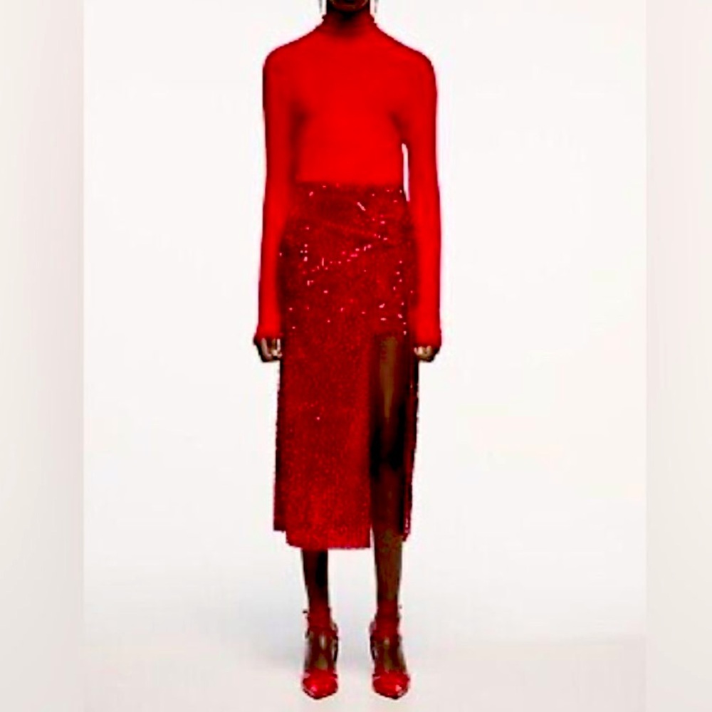 Red sequin Zara Skirt